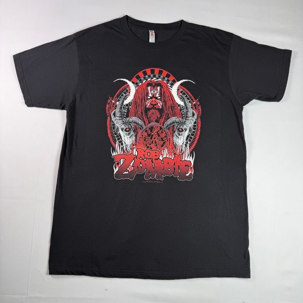 Rob Zombie Graphic T-Shirt Mens Large Black 2018 Metal Band Tee Zuni Sportswear